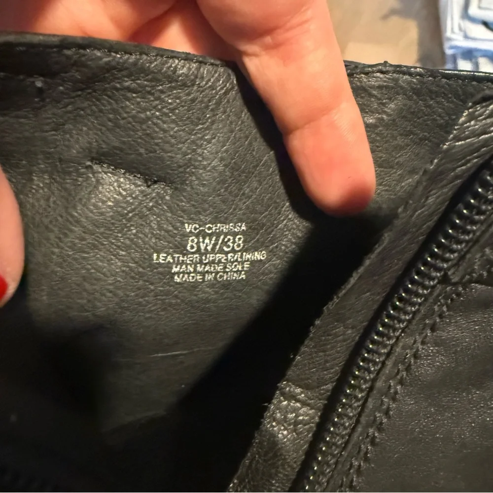 Vince Camuto Black Leather Ankle Boots - Picture 6 of 7